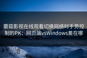 蘑菇影视在线观看切换网络时手势控制的PK：网页端vsWindows差在哪