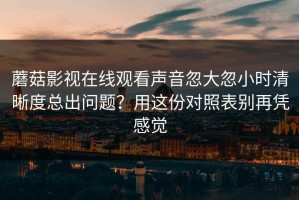 蘑菇影视在线观看声音忽大忽小时清晰度总出问题？用这份对照表别再凭感觉