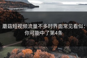 蘑菇短视频流量不多时界面常见看似：你可能中了第4条